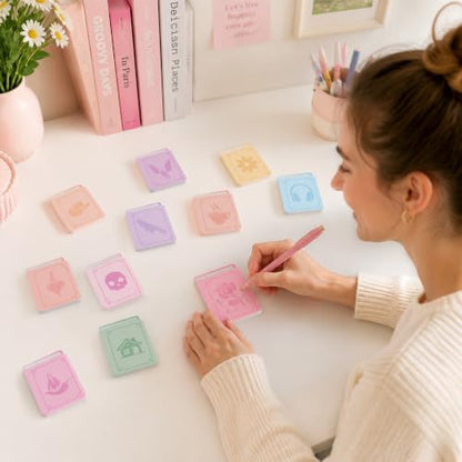 Laffact Books Shaped Sticky Notes Bulk, 24Pcs Book Lover Bookish Gifts