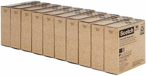 Scotch Magic Greener Tape, 10 Rolls, Numerous Applications, Invisible, Engineered for Repairing, 3/4 x 900 Inches, Boxed (Pack of 12)