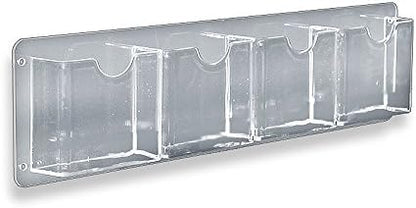 Azar Displays 252064 18.75" W x 5.5" H Horizontal Four Pocket Wall Mount Brochure Holder (2 Pack)
