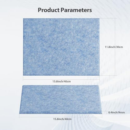 Amantech 12 Pack Acoustic Panels Self Adhesive Sound Proof Foam, High Density Sound Acoustic Panel, 16X12X0.4 Inch 4:3 Rectangle Panels in Home, Office,Reccording Room,Studio,More(Light Sky Blue)