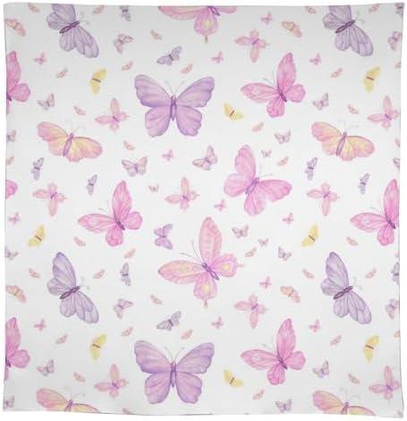 Pink Butterfly Tablecloth, Colorful Watercolor Purple Butterfly Table Cover for Home Kitchen Dining Room Indoor Outdoor Picnic Holiday Party Decor 60x120in