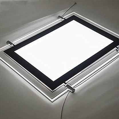 Real Estate Window Hanging Acrylic Photo Frame Advertising Display Office Led Store Sign Holders(Vertical,3pcs A4 a row)