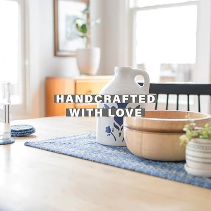 Homespice Denim Braided Table Runner Ideal as Farmhouse Runner, Oval 11x36