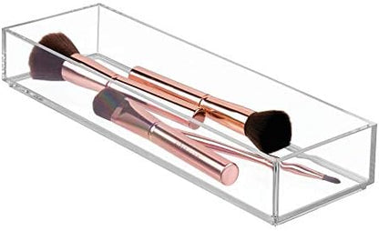 iDesign Plastic Drawer Organizer, 4" x 12" x 2", Clear