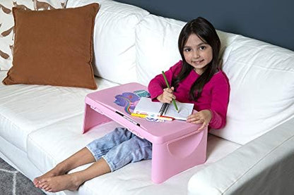 Peppa Pig Kids Lap Desk with Storage - Folding Lid and Collapsible Design - Portable for Travel or use in Bed at Home - Great for Writing, Reading or Other School Activities