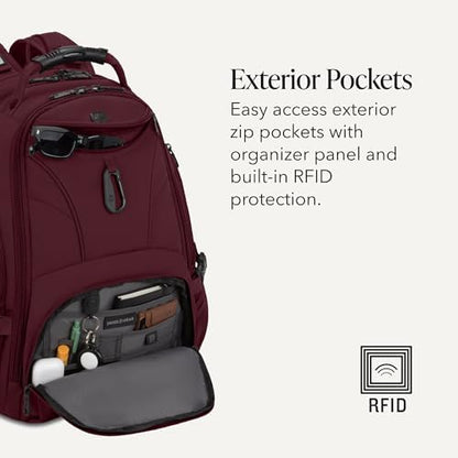 SWISSGEAR 1900 ScanSmart Laptop Backpack, Fits Most 17-Inch Laptops, TSA-Friendly Lay-Flat Design, RFID Protection, and Tablet Pocket, Black, 31L, 18.5-Inch