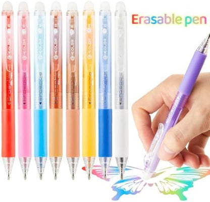 Retractable Erasable Gel Pens Clicker,Fine Point 0.7mm Smooth Writing Pens,Cute Pens For Writing Journaling Taking Notes School Office Home. (24 Colors)