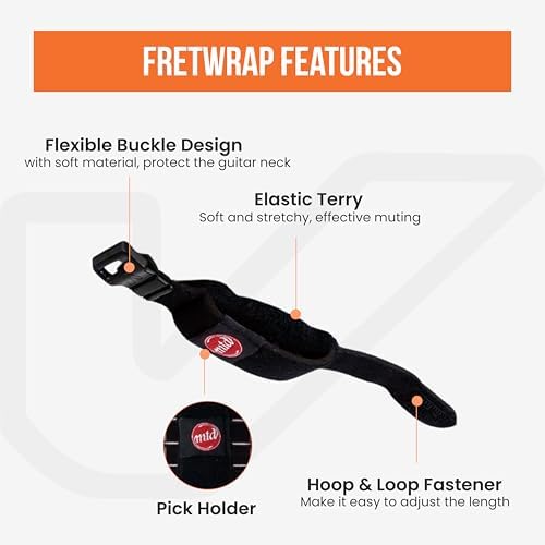 Gruv Gear Fret Wrap & Guitar Mute MTD Edition, Fretwrap for Acoustic, Electric & Bass | String Dampener Recording, Tapping & Practice Accessory (3 Pack, Medium MTD Edition, Fits 5 String Bass, 7