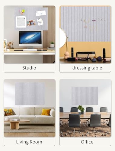48" x 48" Cork Board Alternative, 16 Pack Felt Bulletin Board Tiles with 30 Adhesive Tabs Wall Push Pin Board for Office Classroom Bedroom Decor