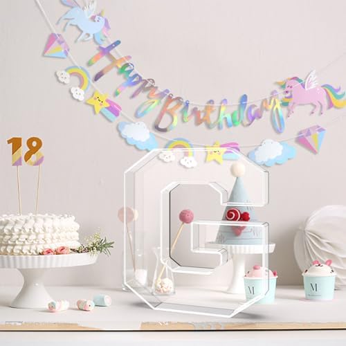 11" Acrylic Letter Charcuterie Tray,Fillable Alphabet & Number Box(Letter G)