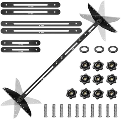 Stair Treads Gauge Template Tool Stair Tread Jig 11-60 inch Length Adjustable, Stair Tread Template Tool Stair Gauge Set Shelf Layout Tool for Stairs, Risers, Shelf and Cutting Drywall
