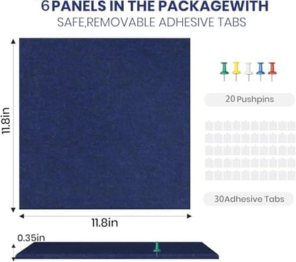36" x 24" Felt Bulletin Board & Cork Board Alternative, Denim Blue