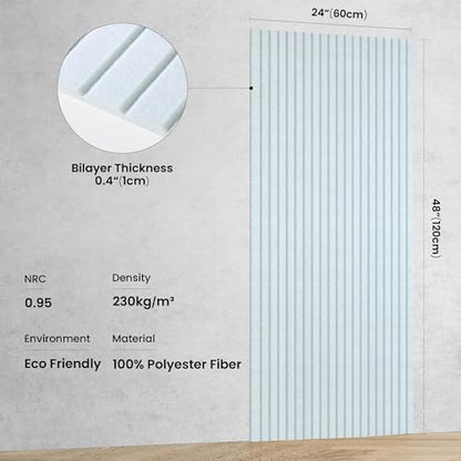 TO-TH Sound Proof Panels High-Density Sound Absorbing Panel 5 Pack, White