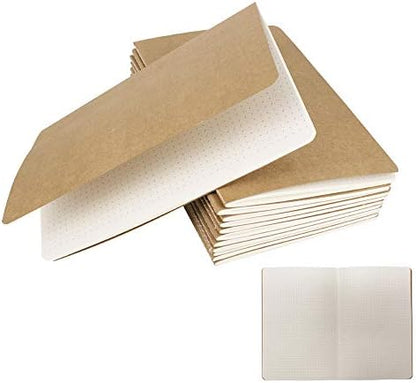 zmybcpack 12 Pack A5 Dot Grid Paper Notebook, Kraft Dot Journal Notebook