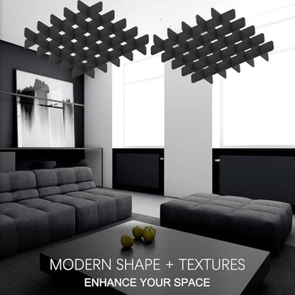 Acoustic Ceiling Panels Sound Absorbing Panels, Square Black