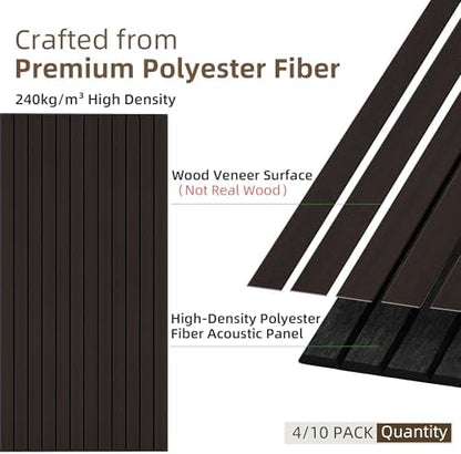 TO-TH Sound Proofing Wall Panels Decorative Acoustic Panel 4 Pack, Ebony