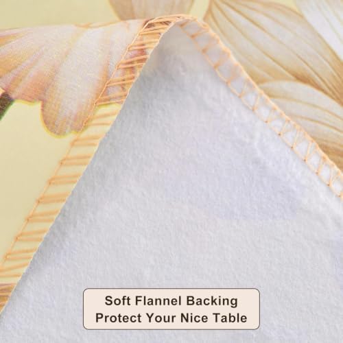 LIBERECOO Heavy Duty Vinyl Tablecloth with Flannel Backing Waterproof Oil-Proof Plastic Table Cloth Stain-Resistant Wipeable Rectangle or Square Table Cover for Indoor and Outdoor 60 x 102 Inch