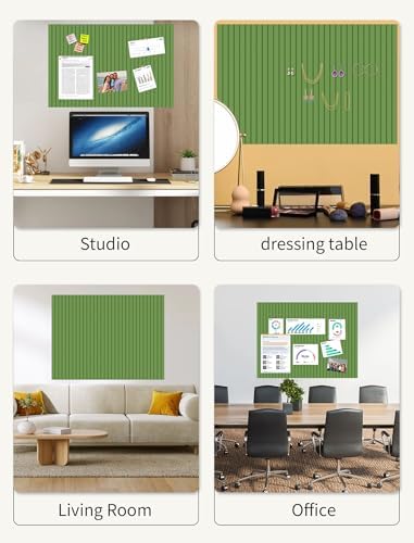 48" x 36" Cork Board Alternative, 12 Pack Felt Bulletin Board Tiles with 30 Adhesive Tabs Wall Push Pin Board for Office Classroom Bedroom Decor