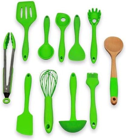 Chef Craft Premium Utensil Set Kitchen, Green, 11 Piece Set (42107)