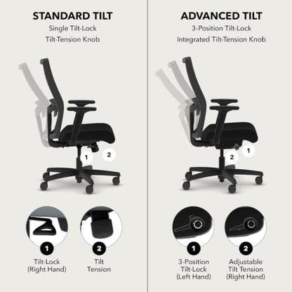 HON Ignition 2.0 ReActiv Ergonomic Office Chair, Lumbar Support, Steel