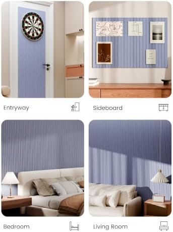 Bumusty 36"x 24" Large Felt Bulletin Board Tiles,Soft Periwinkle