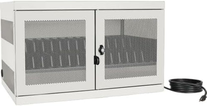 Tripp Lite 16-Port AC Charging Storage Station Cabinet for Chromebook & Laptop, 17" Depth, Wall Mount & Cart Option, White (CSC16ACW)