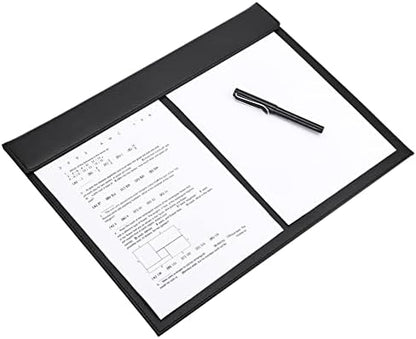 KINGFOM 18''x14'' Large Rectangle A3 Desk Writing & Drawing Desk Pad &Board Table Protector Mat with Paper Clip on Top Black