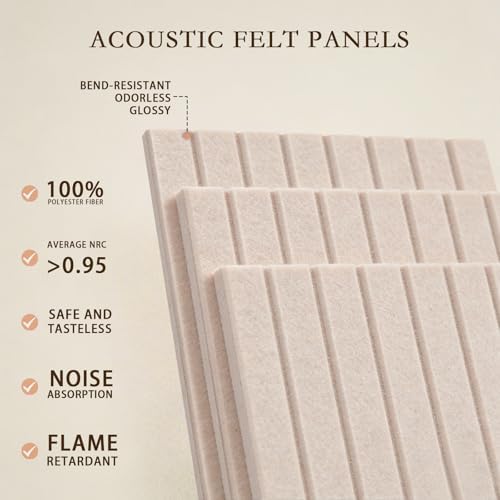 JBER Cork Board Alternative, 6 Pack 36" x 24" Felt Board, Light Camel