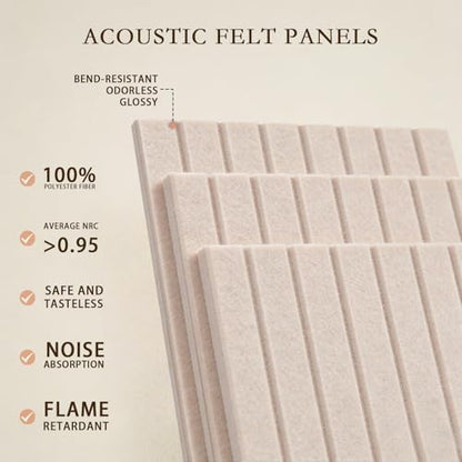 JBER Cork Board Alternative, 6 Pack 36" x 24" Felt Board, Light Camel