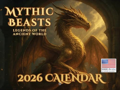 Mythic Beasts Calendar 2026 Wall 12 Month | American Made In The USA