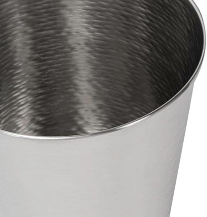 happimess Remi 2.1 Gal Textured Steel Wastebasket, Polished Steel, Set of 2