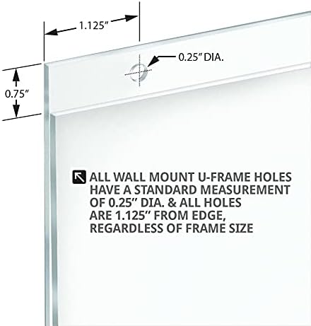 Azar 162706 14-Inch W by 8.5-Inch H Wall U-Frame, 10 Count