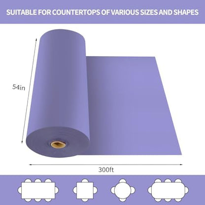 CXPSINC 54 Inch X 300 Feet Plastic Table Cover Roll Disposable Tablecloth with Slide Cutter for All Type/Shape Tables | Party, Banquet, Birthdays, Weddings(Purple, 300 Feet)