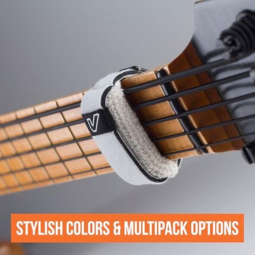 Gruv Gear Fret Wrap & Guitar Mute, Fretwrap for Acoustic, Electric & Bass | String Dampener Recording, Tapping & Practice Accessory (3 Pack, Medium Off-White, Fits 5 String Bass, 7 String Guitar)