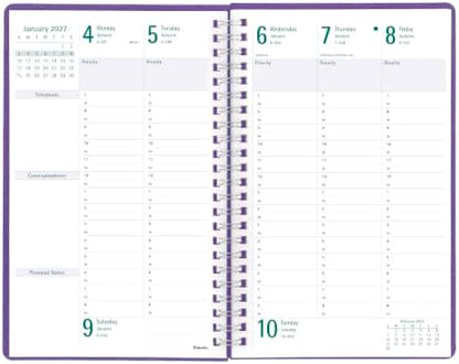 Blueline® 2027 Timanager® DuraFlex 5-Day Weekly Planner, 13 Months, December to December, Poly Cover, 9.0625" x 5.875", Purple (C5910V.86T)