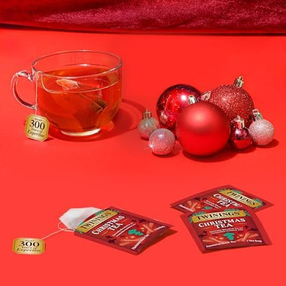 Twinings Christmas Tea, Holiday Spiced Black Tea Bags, 20 CT Box (6 Pack)