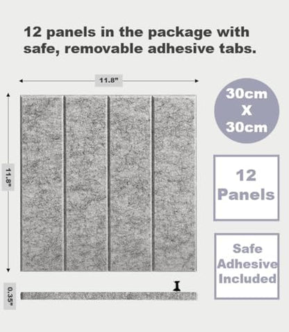 Felt Bulletin Board Tiles | Modern Cork Board Alternative | Large Cork Boards for Walls | Aesthetic Felt Wall Panels for Office & Home Decor | Pinboard & Photo Board (12-Pack) | Gray Marble