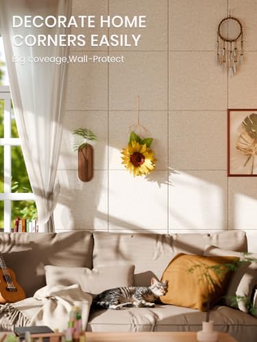Bumusty 36"x 24" Large Felt Bulletin Board Tiles, Oatmeal