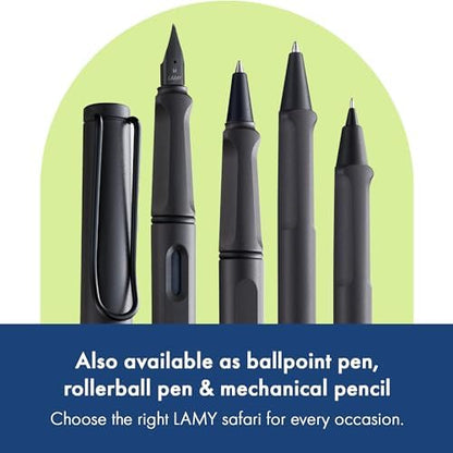 LAMY safari umbra - Fountain Pen with ergonomic grip & polished steel nib in size EF - ideal for any Writing & Calligraphy - including LAMY T 10 blue cartridge - Right-Handed