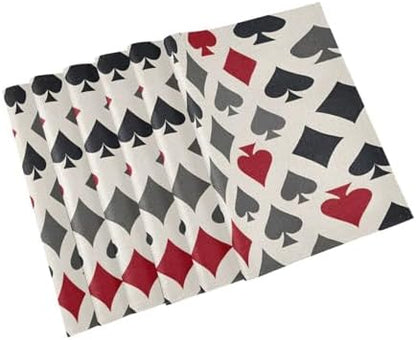 ALAZA Playing Card Suits in Red Black Pattern 1 PC Placemats Rectangle Table Mat for Dining Table Restaurant Kitchen Home Decor, 12" x 18"
