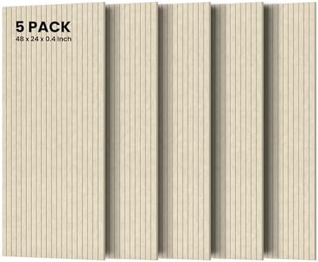 TO-TH Soundproof Wall Panels Decorative Noise Dampening Panel 5 Pack, Camel