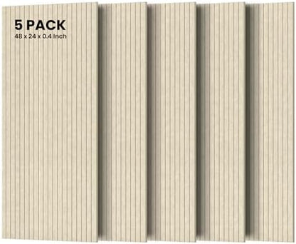 TO-TH Soundproof Wall Panels Decorative Noise Dampening Panel 5 Pack, Camel