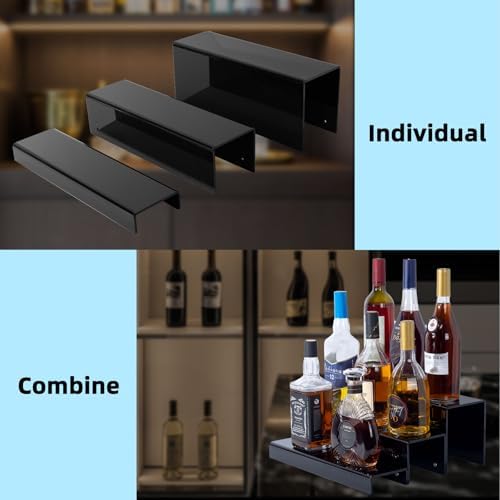 JUESHA 2 Pack Tiers Bar Shelves for Liquor Bottles