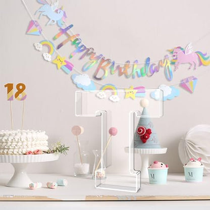 13.8" Acrylic Letter Charcuterie Tray,Fillable Alphabet Box (Letter T)