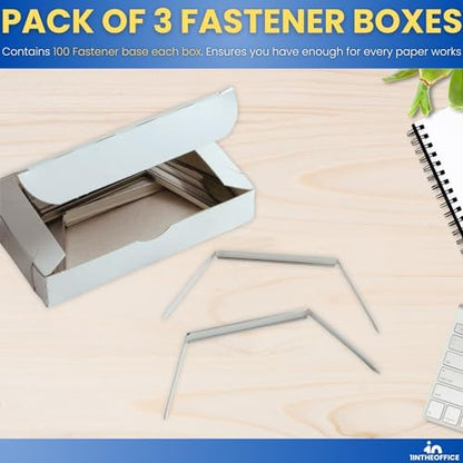 1InTheOffice Metal Prong Paper Fasteners, 2 Inch, Silver, 200 Pieces (2 Packs)