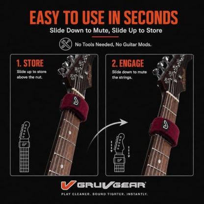 Gruv Gear FretWraps HD 'Wine' String Muters 1-Pack , Large, Burgundy