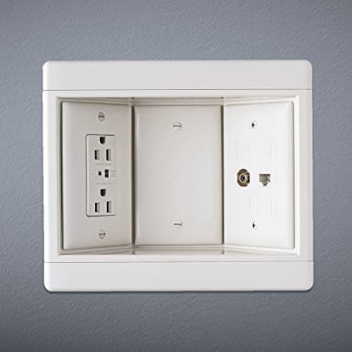 Legrand Pass & Seymour TV3LVKITWCC2 3 Gang Recessed TV Box with Low Voltage Kit, White (1 Count) (Pack of 2)