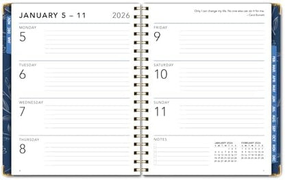 LARGE PRINT HARDCOVER 2026 Planner, 8.5"x11": 14 Months (November 2025 - December 2026), Daily Weekly Monthly Planner, Yearly Agenda, Bookmark, Pocket Folder and Sticky Note Set (Blueberry Vines)
