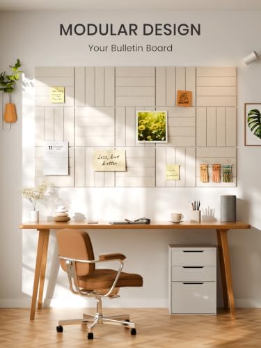 Bumusty 36" x 24" Large Cork Board Alternative, Oatmeal