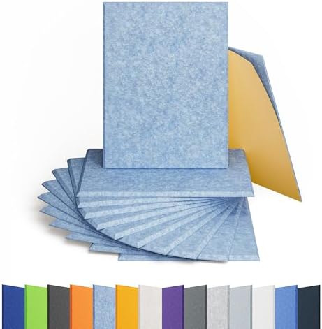 Amantech 12 Pack Acoustic Panels Self Adhesive Sound Proof Foam, High Density Sound Acoustic Panel, 16X12X0.4 Inch 4:3 Rectangle Panels in Home, Office,Reccording Room,Studio,More(Light Sky Blue)